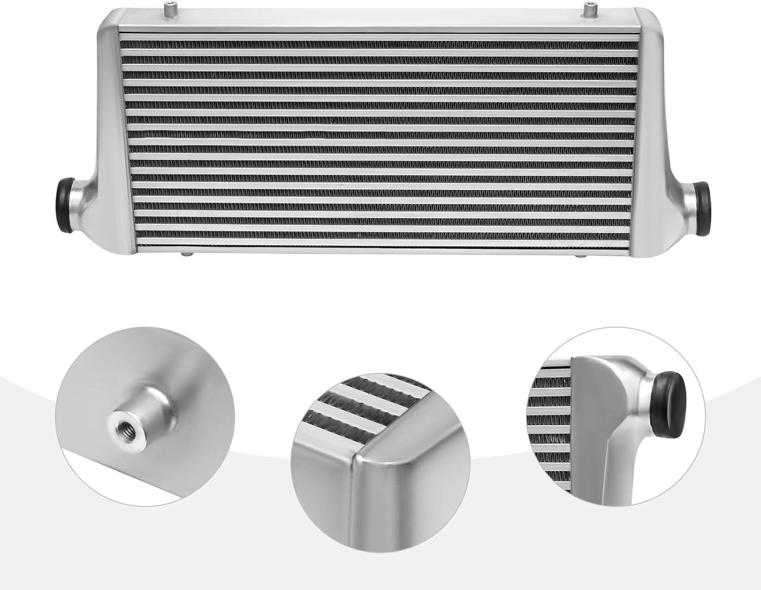 Universal Aluminum Intercooler 31x12x3 Inch, 2.5" Inlet/Outlet, Front Mount Turbo Intercooler for Turbocharged Vehicles, Direct Fit Replacement