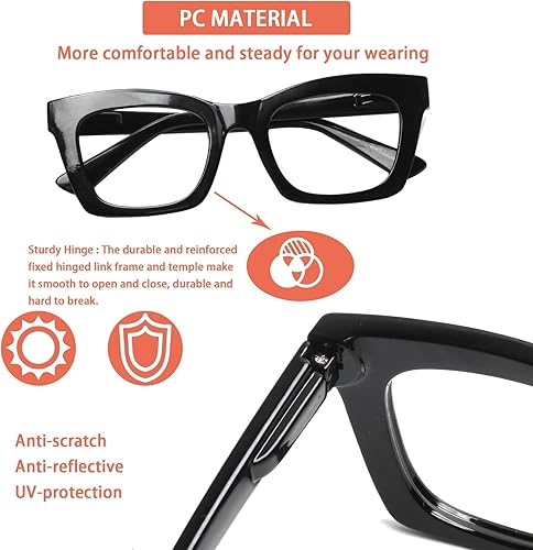 Miniatura 4 de BIENCOOL Paquete de 6 lentes de lectura estilo Oprah para mujer, con bloqueo de luz azul, lentes de bisagra de resorte