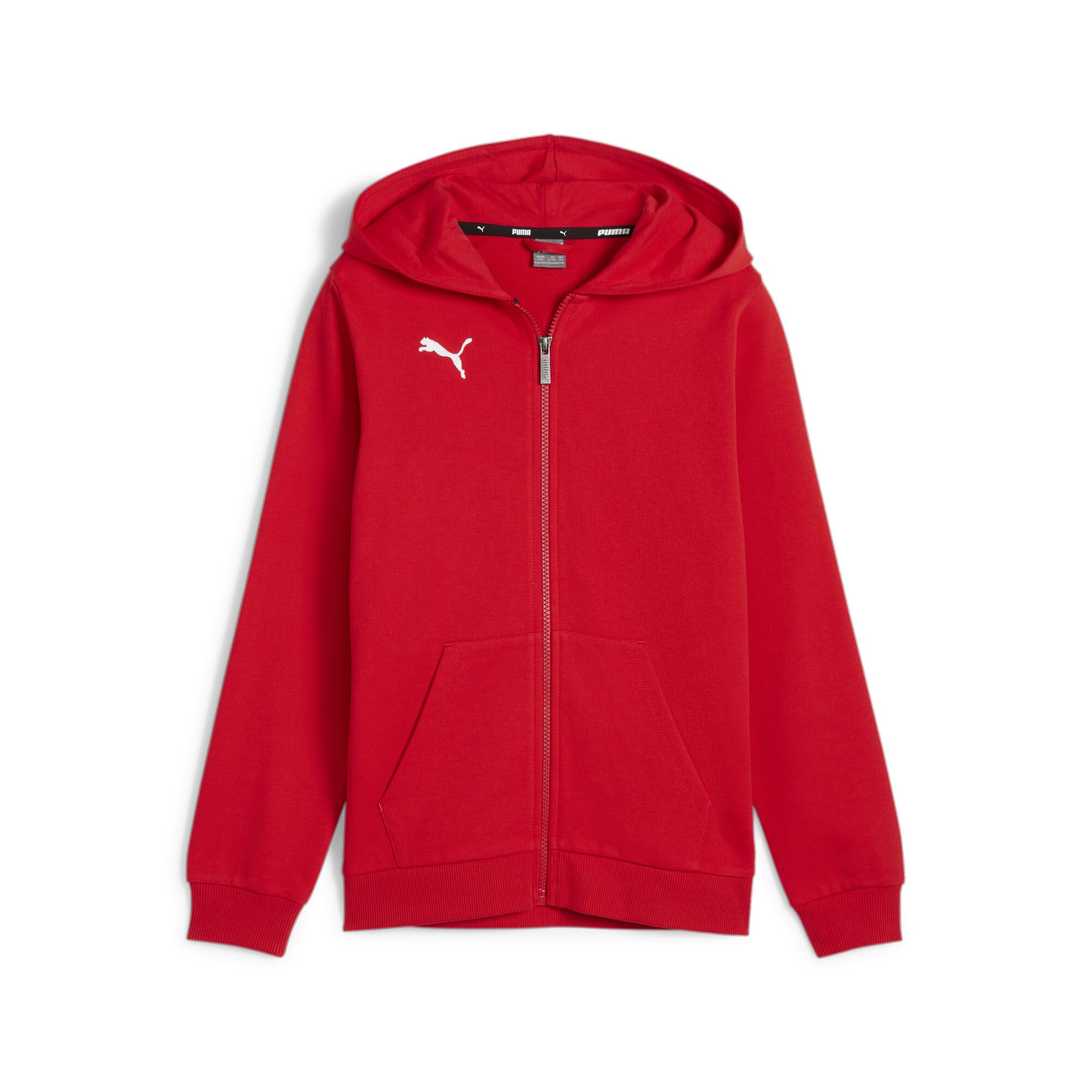 PUMA Boys Teamgoal Casuals Hooded Jacket Sweat, Puma Red-puma White, 140 EU