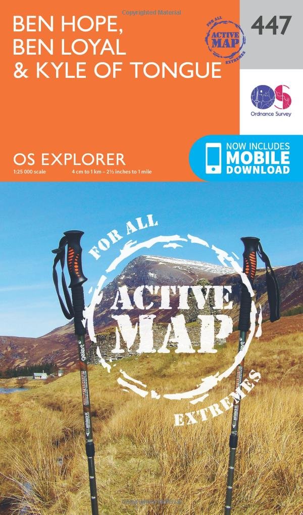 Ben Hope Ben Loyal  Kyle of Tongue Map  Weatherproof  A  by Ordnance Survey