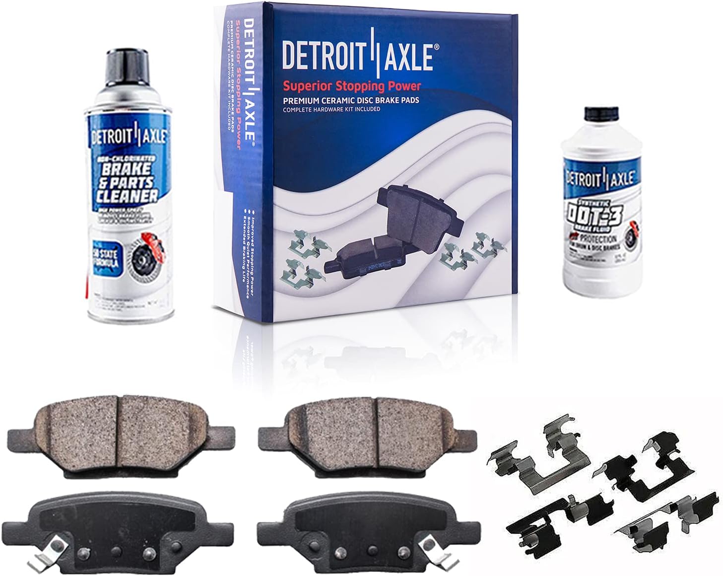 Detroit Axle - Brake Kit for 04-12 Chevrolet Malibu, 07-09 Saturn Aura, 06-10 Pontiac G6, Disc Brake Rotors Ceramic Brakes Pads Brake Calipers Replacement: 11.65 inch Front and 10.63 inch Rear Rotors