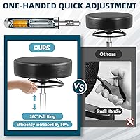 Vista 4 de Taburete rodante con ruedas, capacidad de peso de 400 libras, silla de pestañas resistente ajustable para tatuajes, laboratorio, masaje, spa, Negro