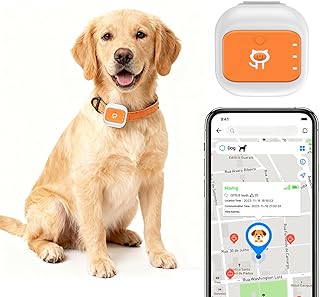 Haustier-GPS-Tracker mit Echtzeit-Standort, Wasserdichter Smart Locator für Hunde und Katzen, SOS-Alarm, Geofence, Gesundheitsstatistiken, Lange Akkulaufzeit (Amerika-Version)