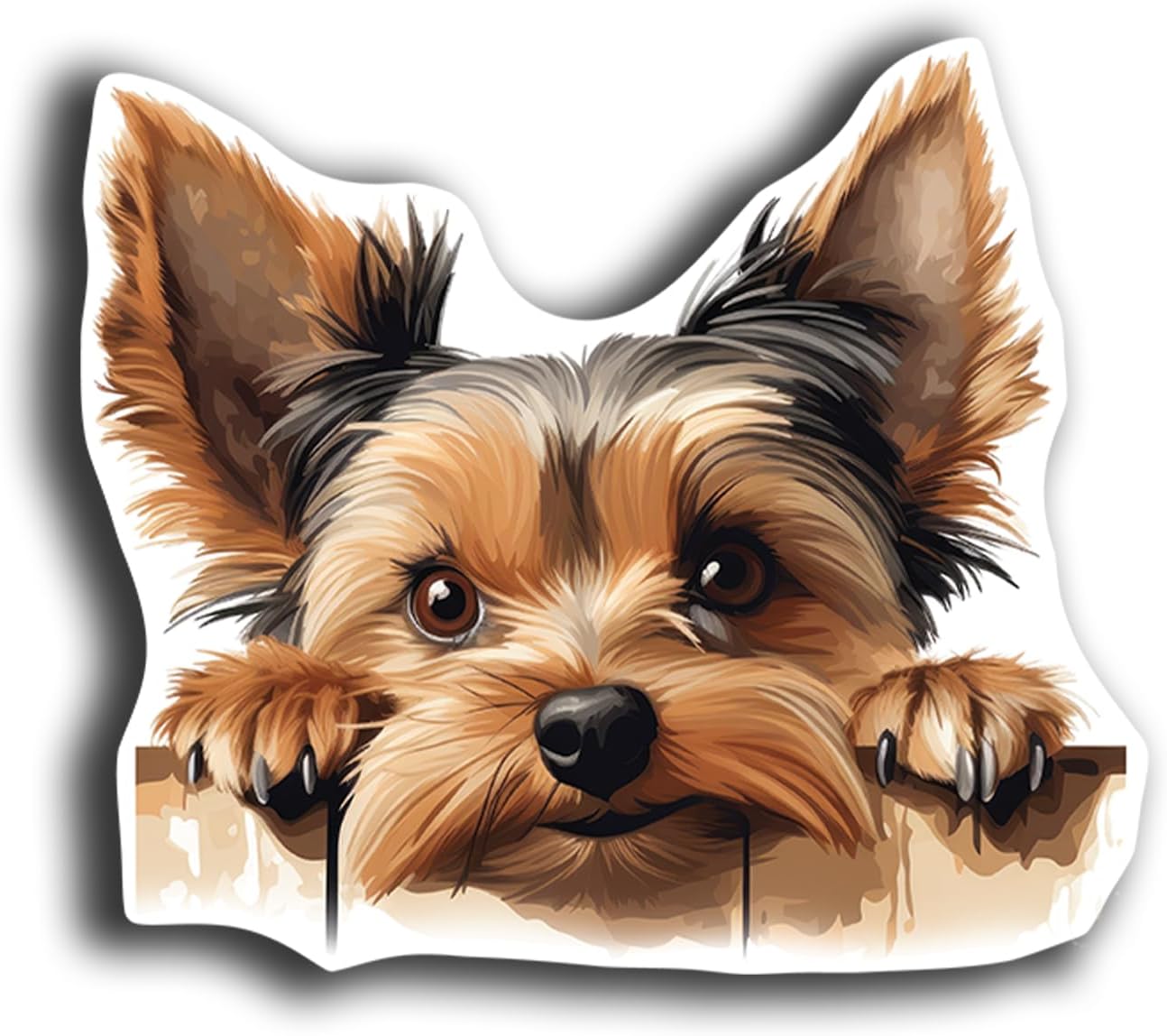 Dog Peeking Sticker Decals - 20 Dog Breeds - Cute Car Window and Bumper Stickers - 5 Inch Vinyl Waterproof Pet Lover Decals (Yorkshire Terrier)