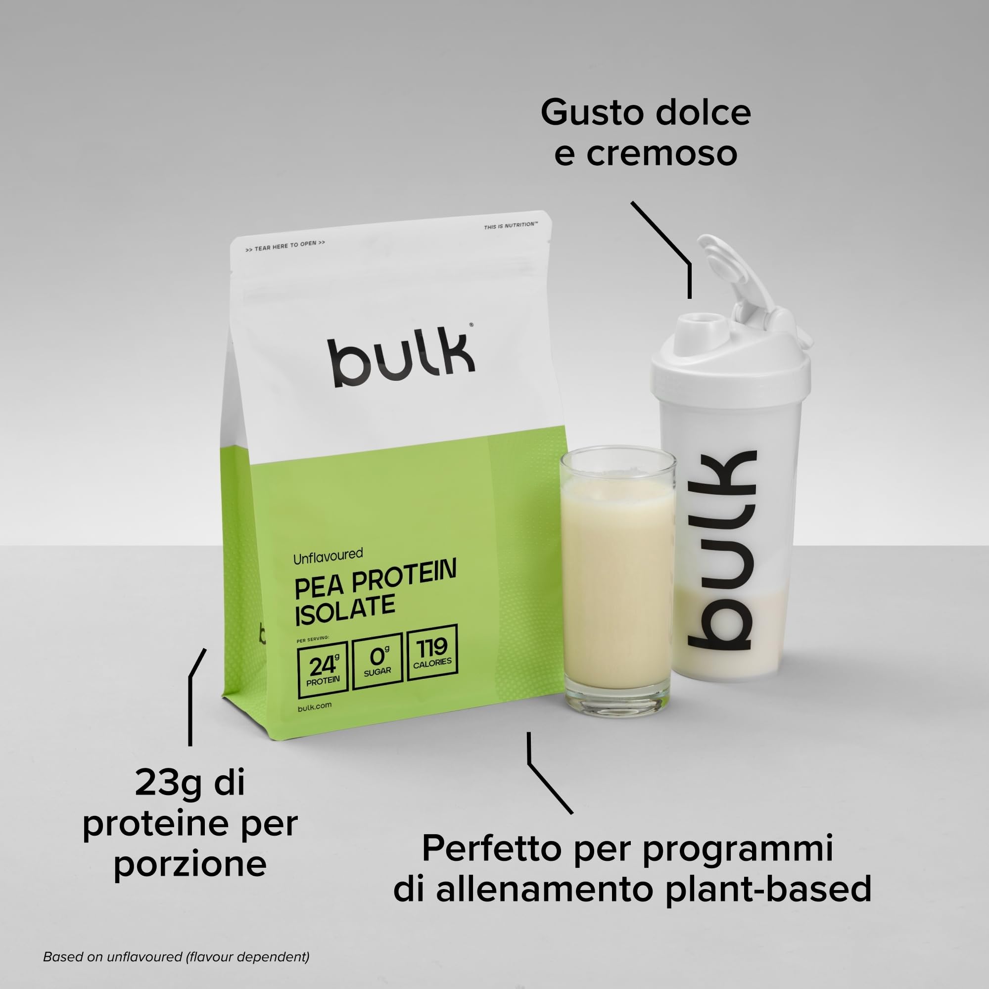 Bulk Pea Protein Isolate Powder, Vegan Protein Shake, Vanilla, 1 kg