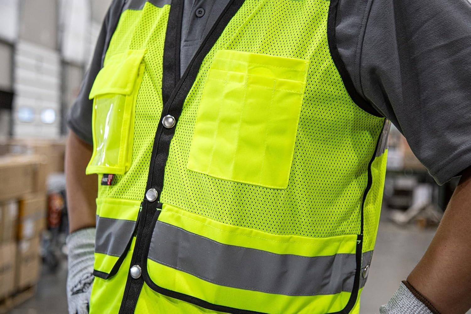 Majestic High Visibility Heavy Duty Mesh Vest | Hiviz Safety Vest | ANSI/ISEA Class 2, Type R Standard |