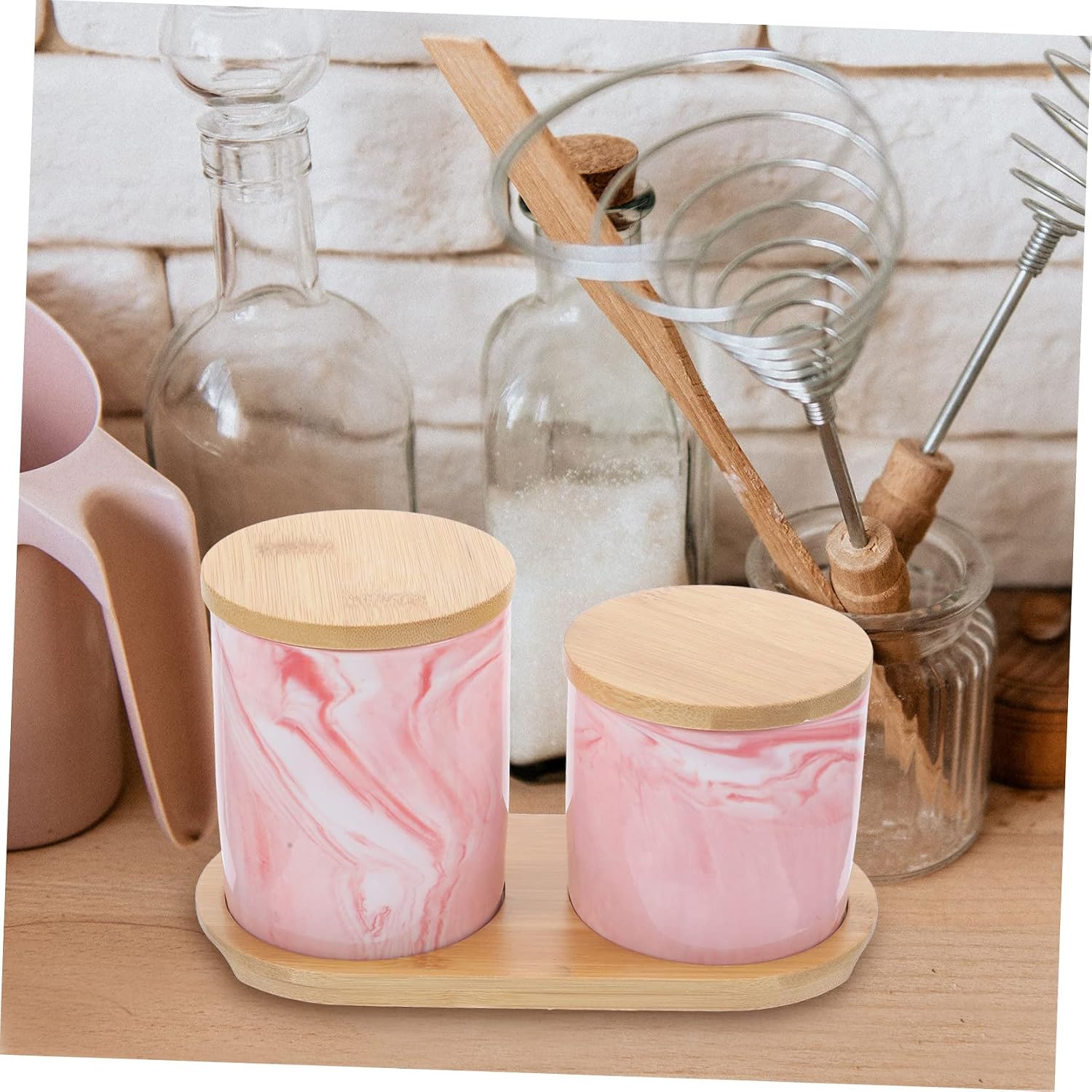 1 Set Ceramic Airtight Jar Storage Jars with Lids Organizer with Lid Container with Lid Tea Box for Loose Tea Dried Tea Storage Jar. Kitchen Tea Case Tea Box Organizer Storage Pink