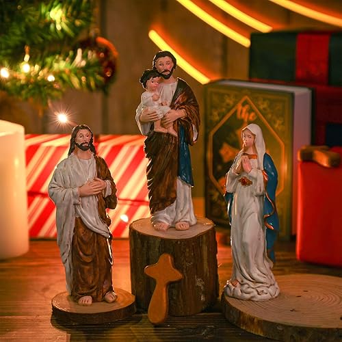 Soaoo 3 estatuas sagradas de Navidad con San José, niño Jesús, estatuas de María para regalo religioso, adorno de Navidad, decoración de regalo disponible en Yaxa El Salvador