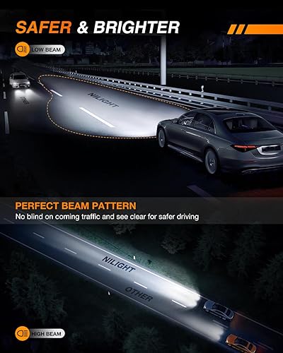 Miniatura 3 de Nilight Bombillas LED Switchback 9005HB3, 450% más brillantes, de doble color, blanco y amarillo, repuesto de luces antiniebla de conducción,