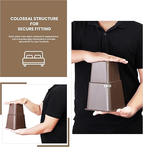 Miniatura 55 de Utopia Bedding - Juego de 8 elevadores de muebles ajustables de alta calidad – elevador de cama de 5 a 9 pulgadas, elevador de mesa, elevador