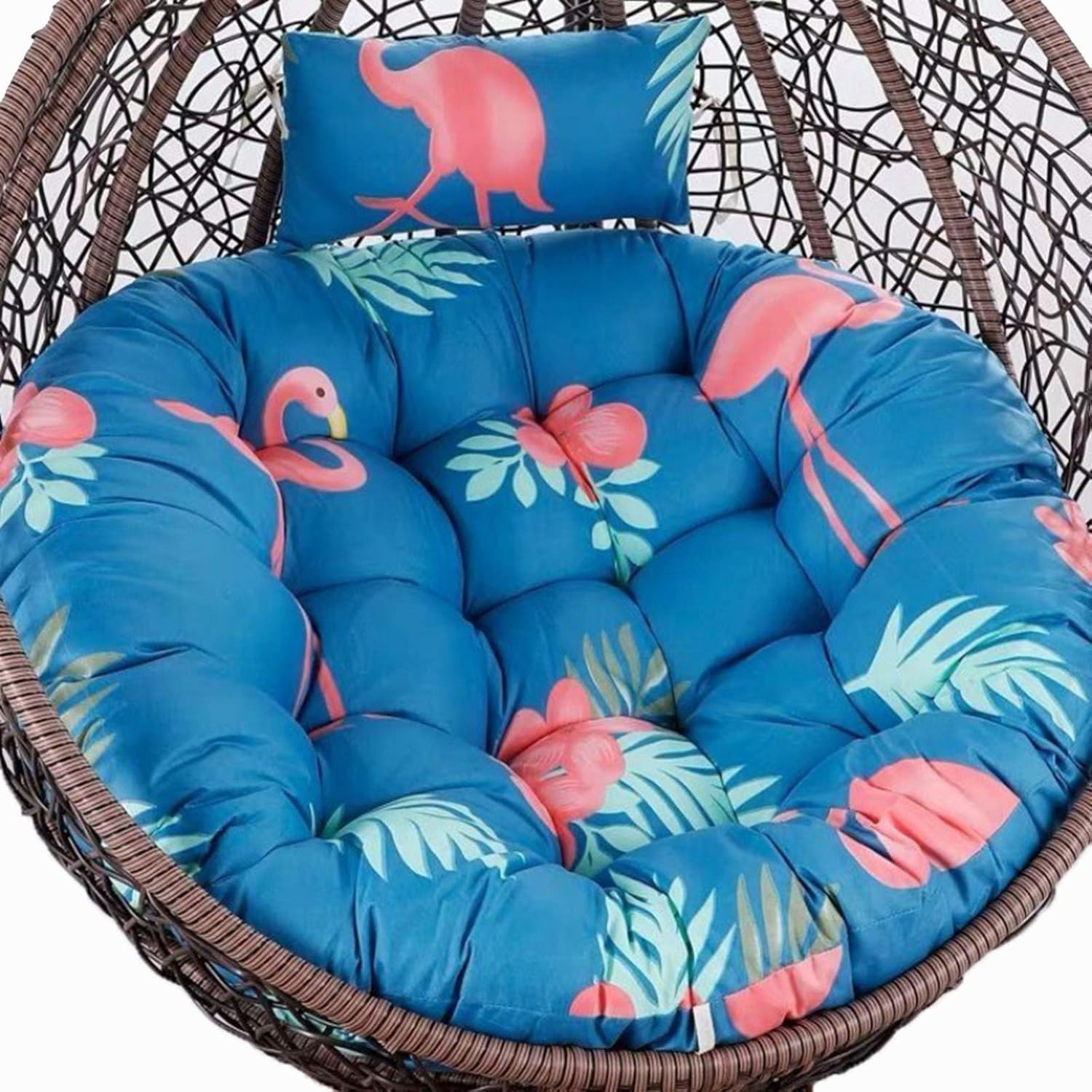 ERTsrhFD Outdoor Cushion Replacement for Hanging Swing, Thicken Round Hammock Chair Only, Washable Cushions(Pattern)