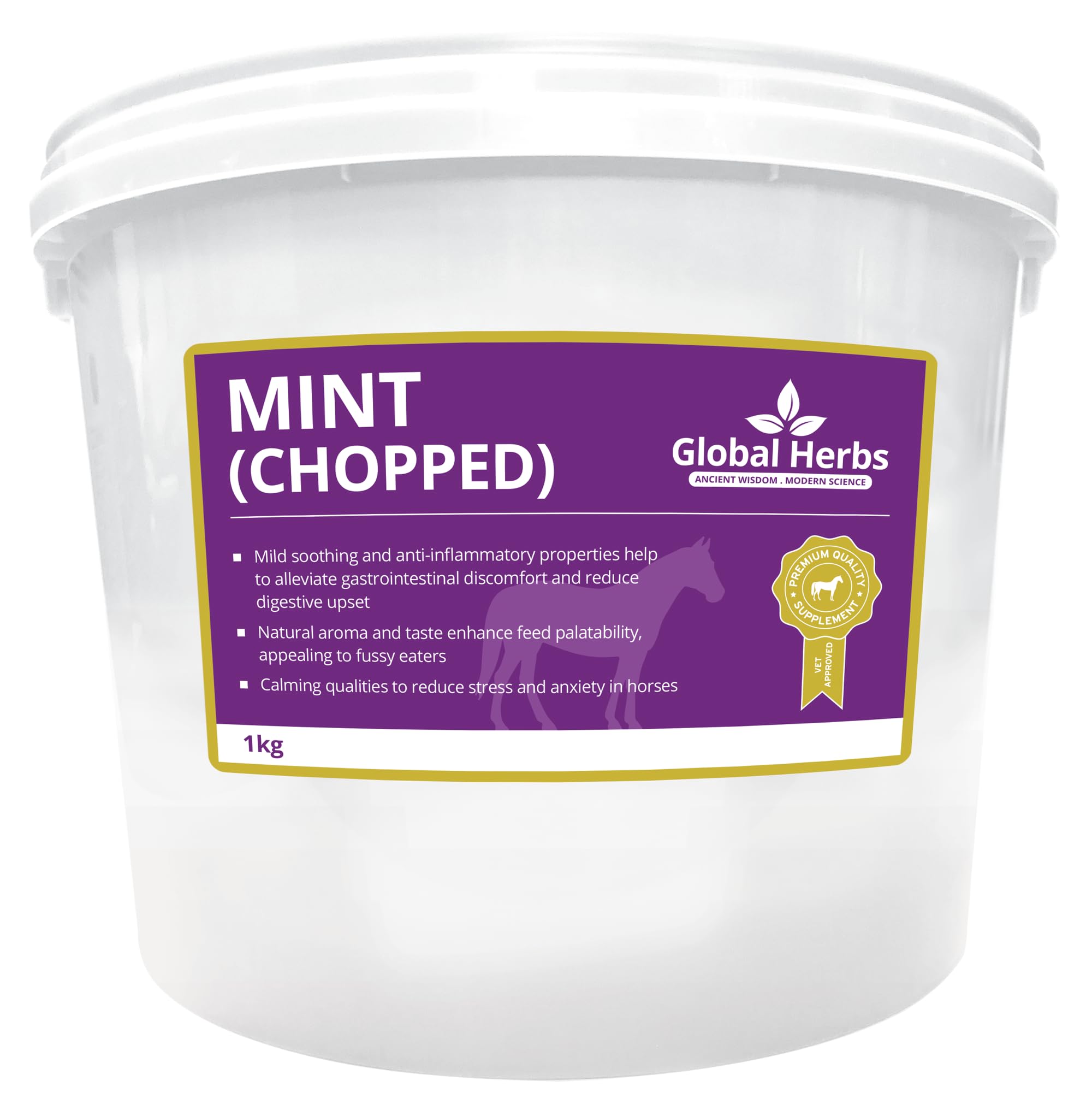 Global Herbs Mint Chopped Equine Digestive & Appetite Support Cut Herb 1kg