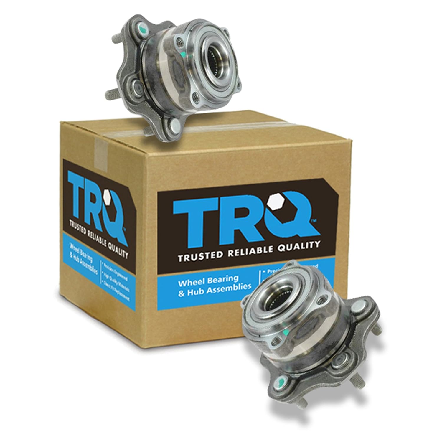 TRQ 2 Piece Rear Wheel Bearing & Hub Assembly Set Compatible with 2008-2012 INFINITI EX35 2013 EX37 2009-2012 FX35 FX37 2009-2013 FX50 2011-2012 G25 2007-2008 G35 2008-2013 G37 2008-2010 M35 2012-201