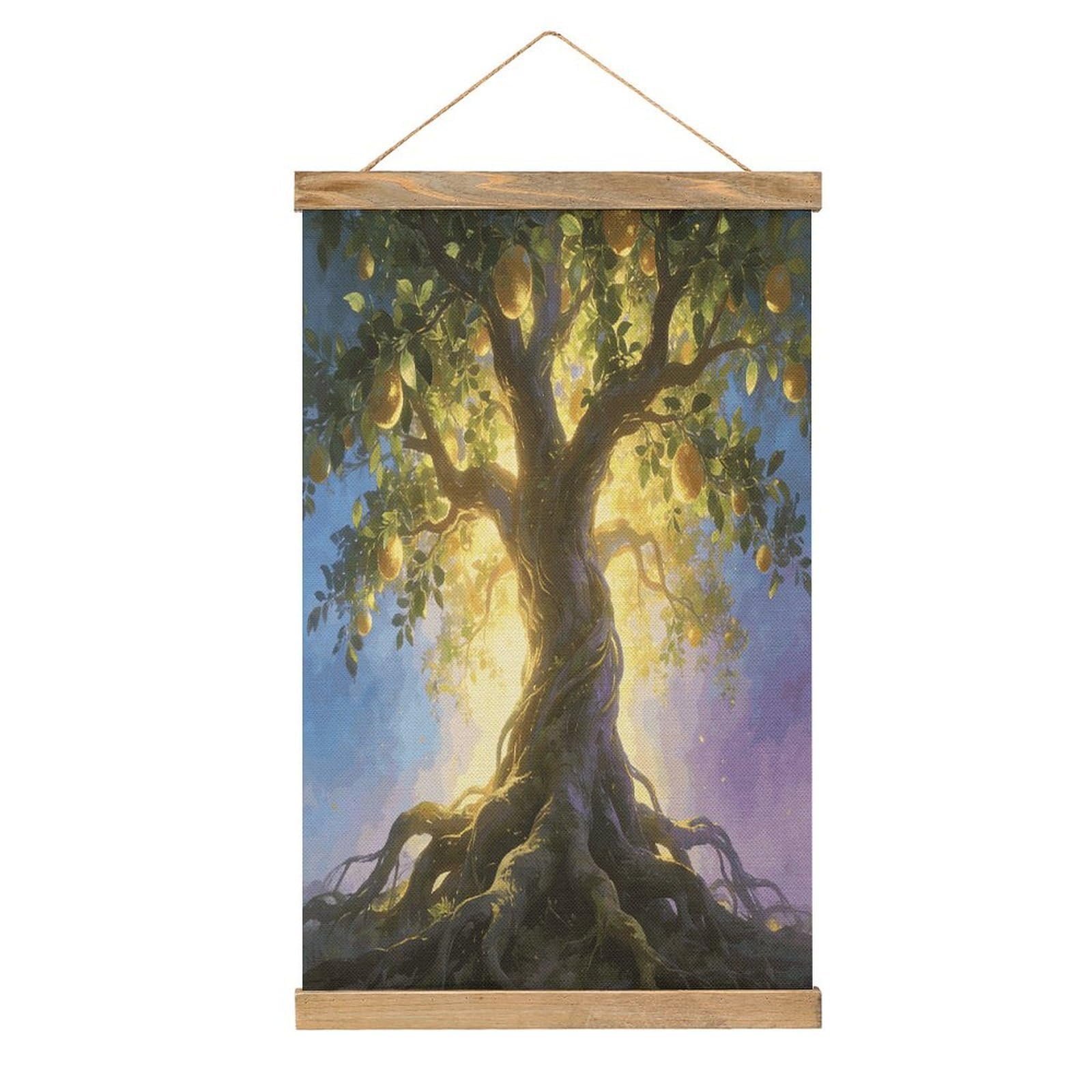 VstaDank The Tree of Life Poster with Wooden Frame Hanger Art Painting Wall Decor Poster Wall Hanging Wooden Frame 13x20 Wood Poster Hanger for Photo Picture Art Canvas Print Artwork
