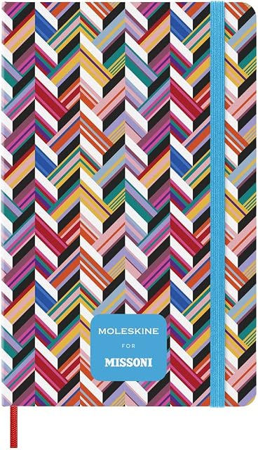 Moleskine - 12-Month Weekly Planner, Weekly Diary 2023, Missoni Limited Edition Planner, Multi-Color Theme, Canvas Hard Cover, Large Size 13 x 21 cm