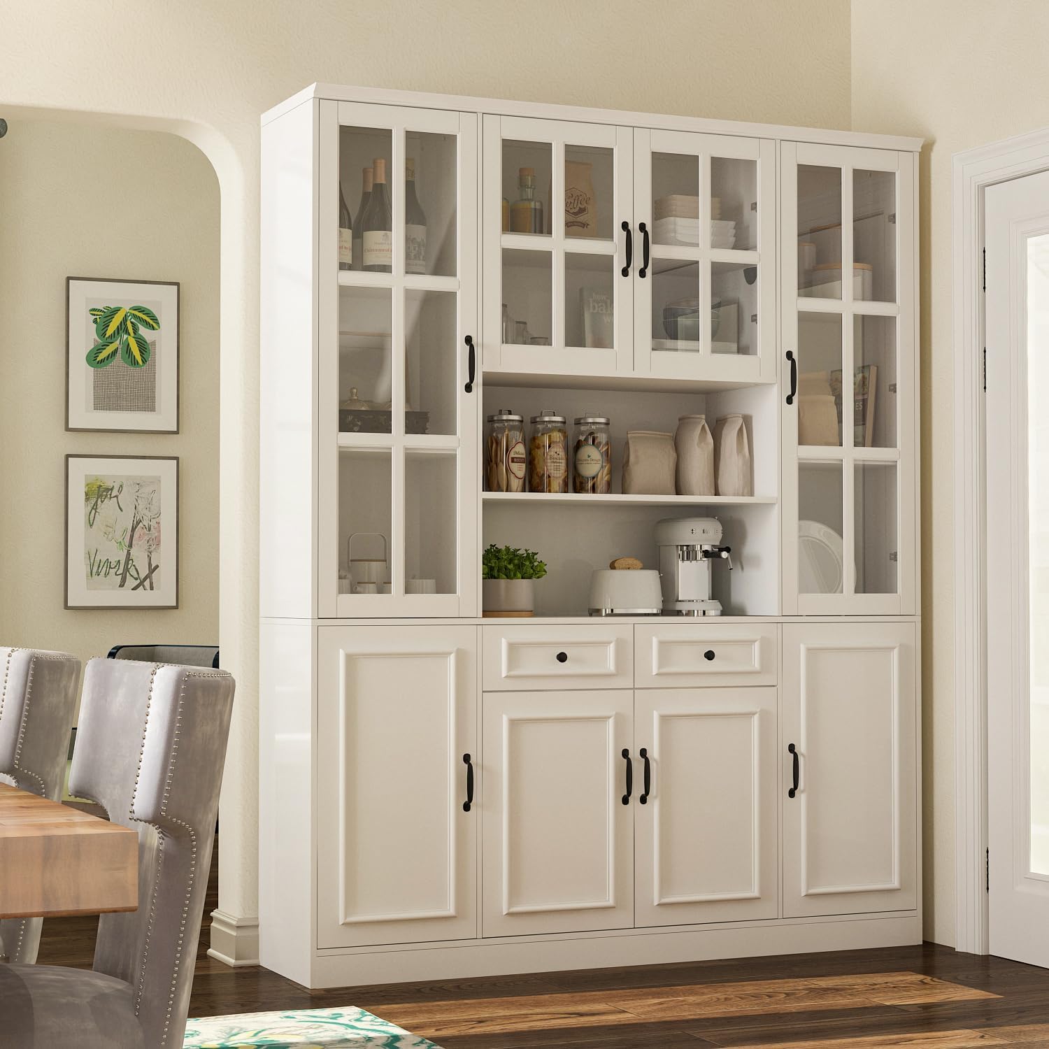 DiDuGo Large Kitchen Hutch Storage with Hutch