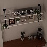 Vista 5 de Estantería flotante para libros estantes de baño sobre inodoro estanterías industriales de tubo estantes de tubería estantes de pared rústicos Blanco