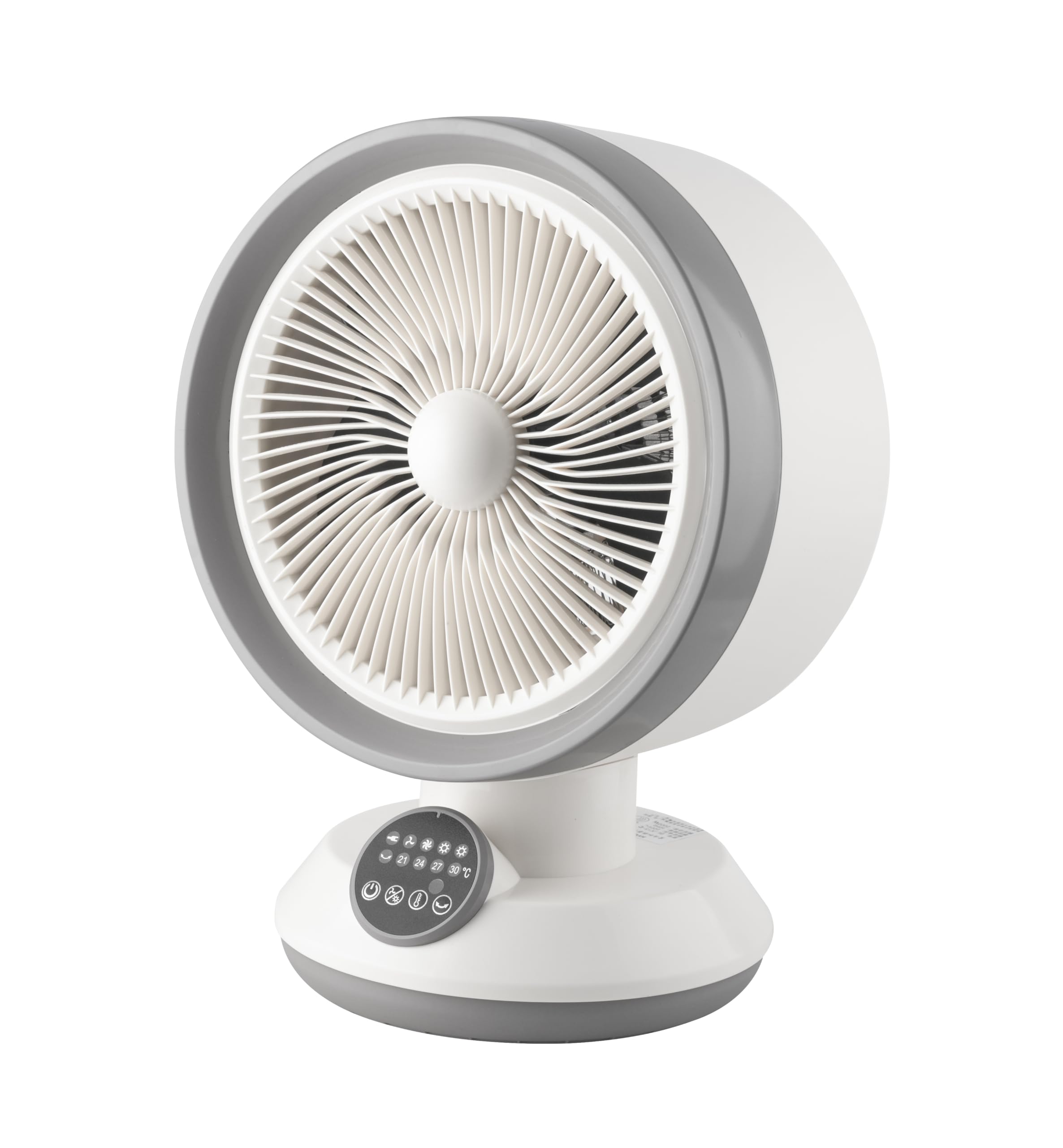 2-in-1 Heater Fan Combo, Air Circulator Fan with Remote Control, 55° Auto Oscillating Cooling Desk Fan, Tip-Over & Overheat Protection, Portable Space Heater for Bedroom Office