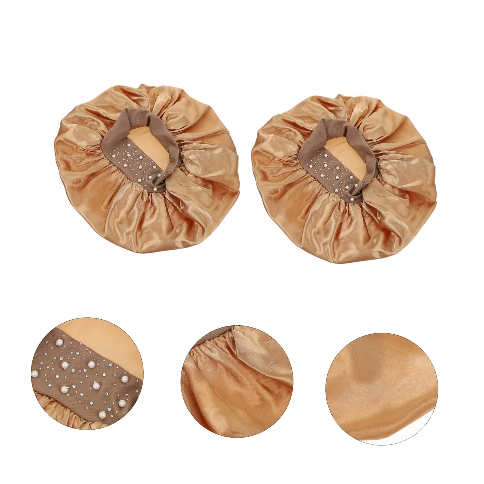 FOMIYES 8stücke Goldene Polyester Duschhaube Elastisch Für Zuhause Und Spa Pflegehaube Für Haarölbehandlungen Weich Für Damen Geeignet