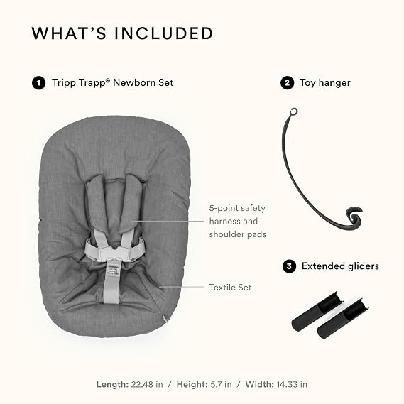 Stokke Tripp Trapp Newborn Set, Convert Chair into Infant Seat, Anthracite