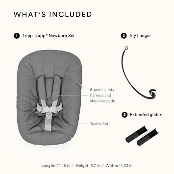 Stokke Tripp Trapp Newborn Set, Convert Chair into Infant Seat, Anthracite