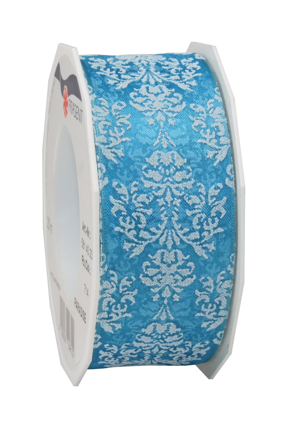 Ruban turquoise filaire 40mm C.E. Pattberg Paradise grand rouleau de 20m pour loisirs créatifs