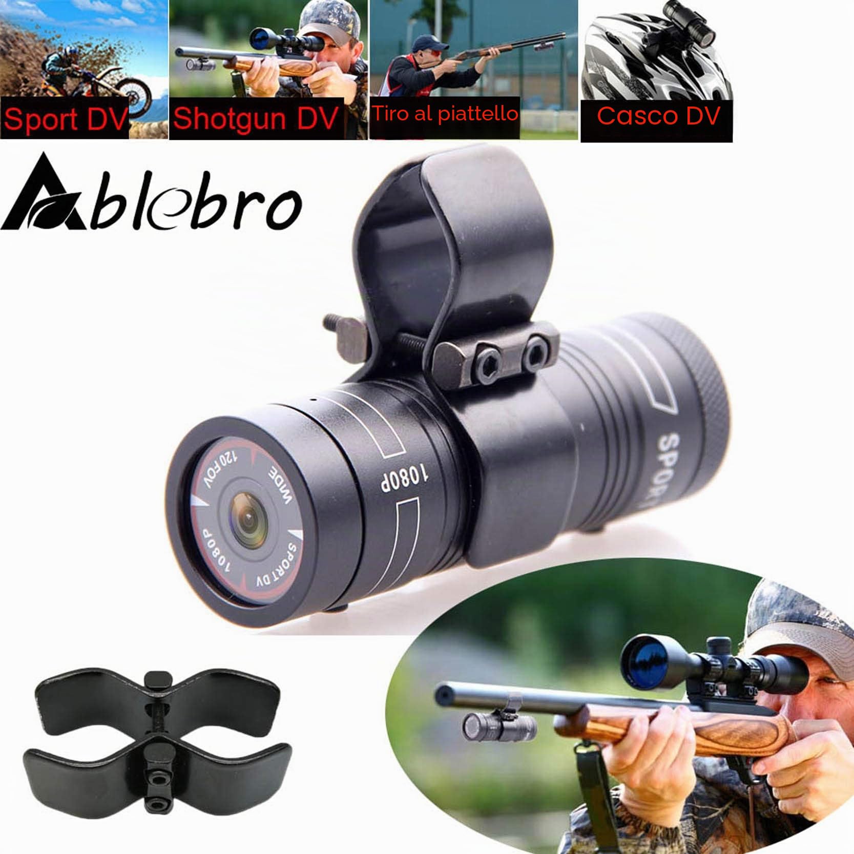 shotgun fotocamera video Cam per riprese in argilla e caccia bicicletta moto sport DV