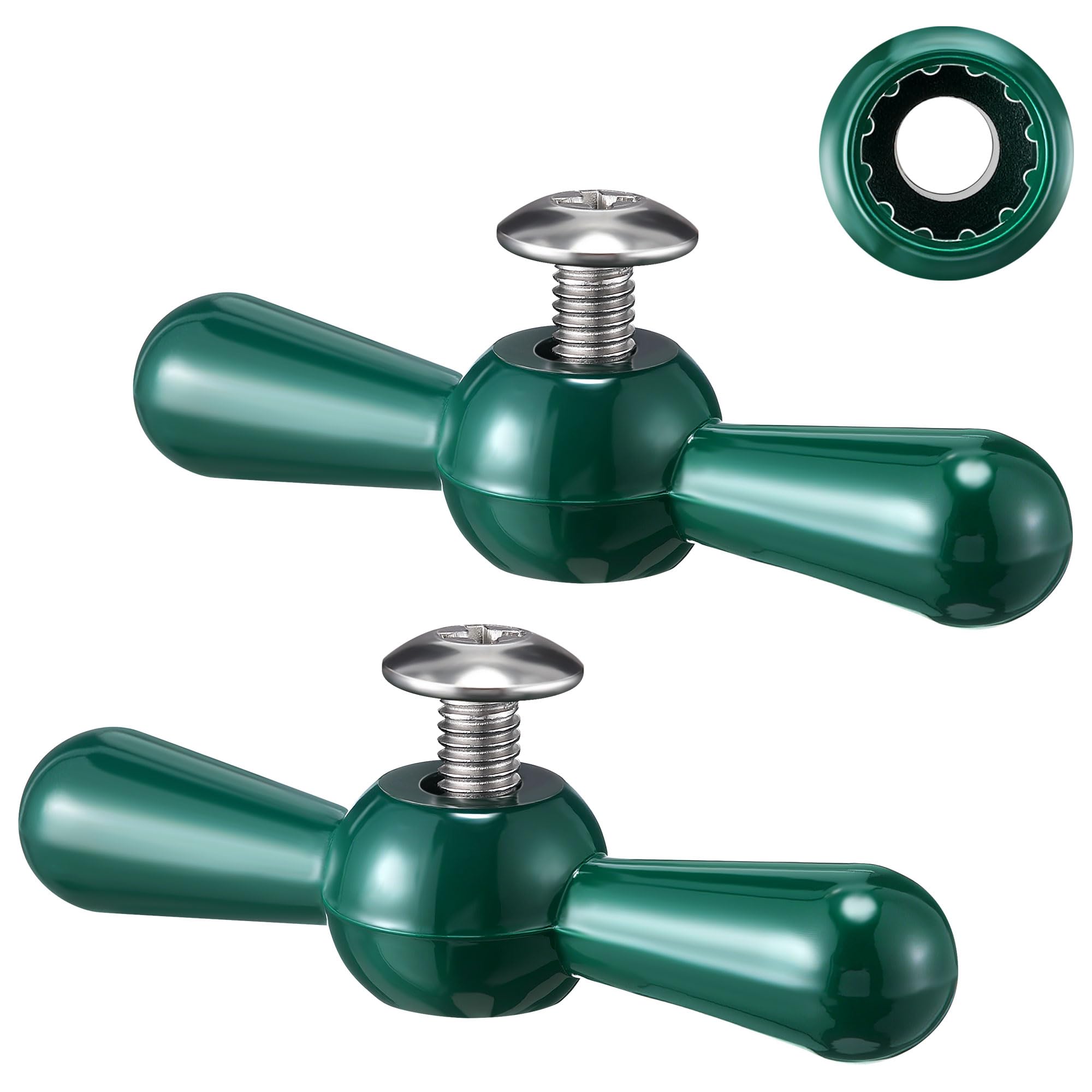 Dreyoo Outdoor Faucet Handles 3/8 in 12 Point, Green T-Shaped