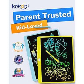 KOKODI LCD Writing Tablet, 16 Inch Colorful Toddler Doodle Board Drawing Tablet, Erasable Reusable Electronic Drawing Pads, Educational and Learning Toy for 3-6 Years Old Boy and Girls(Yellow)