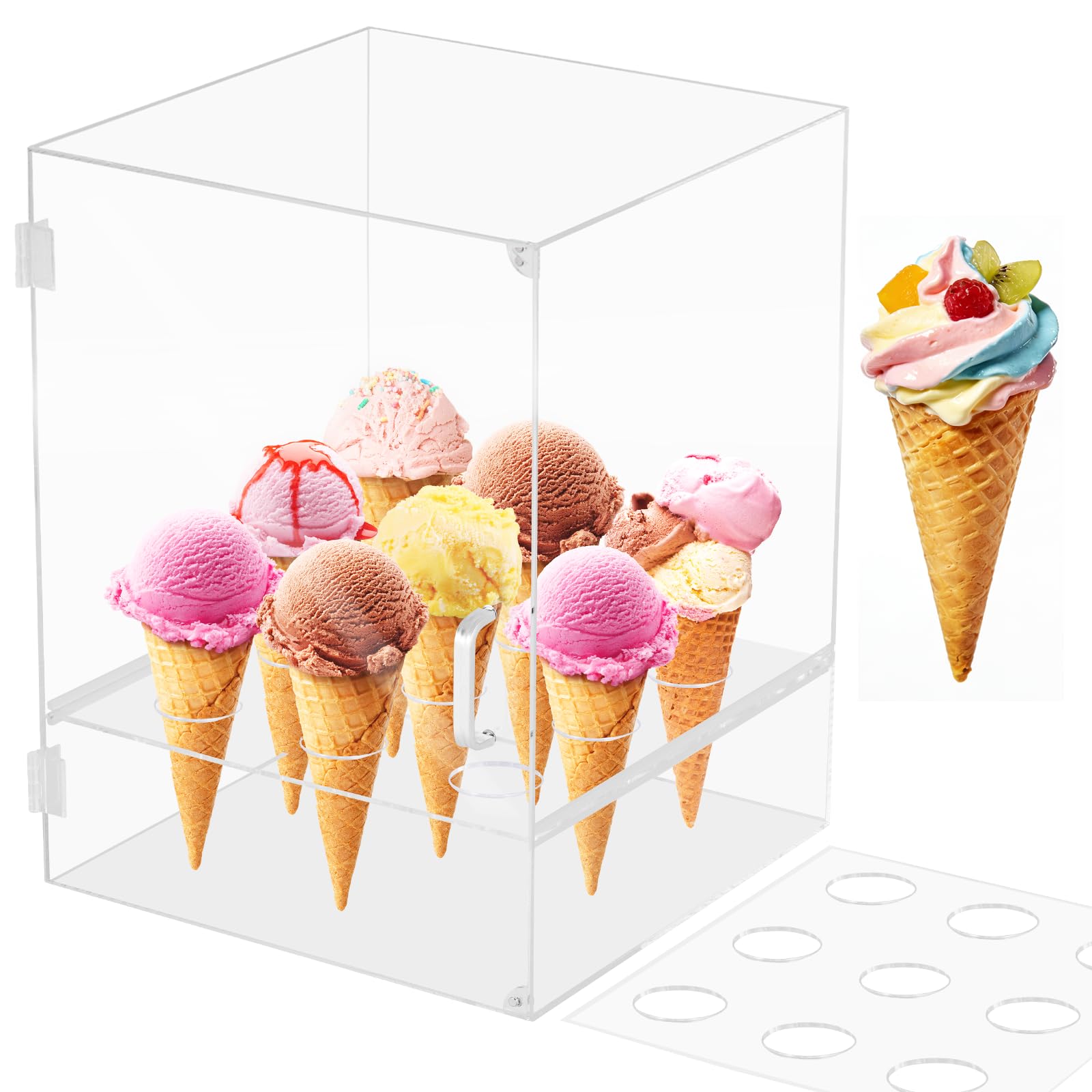 Vitrine cornet de crème glacée en acrylique pour buffet de mariage