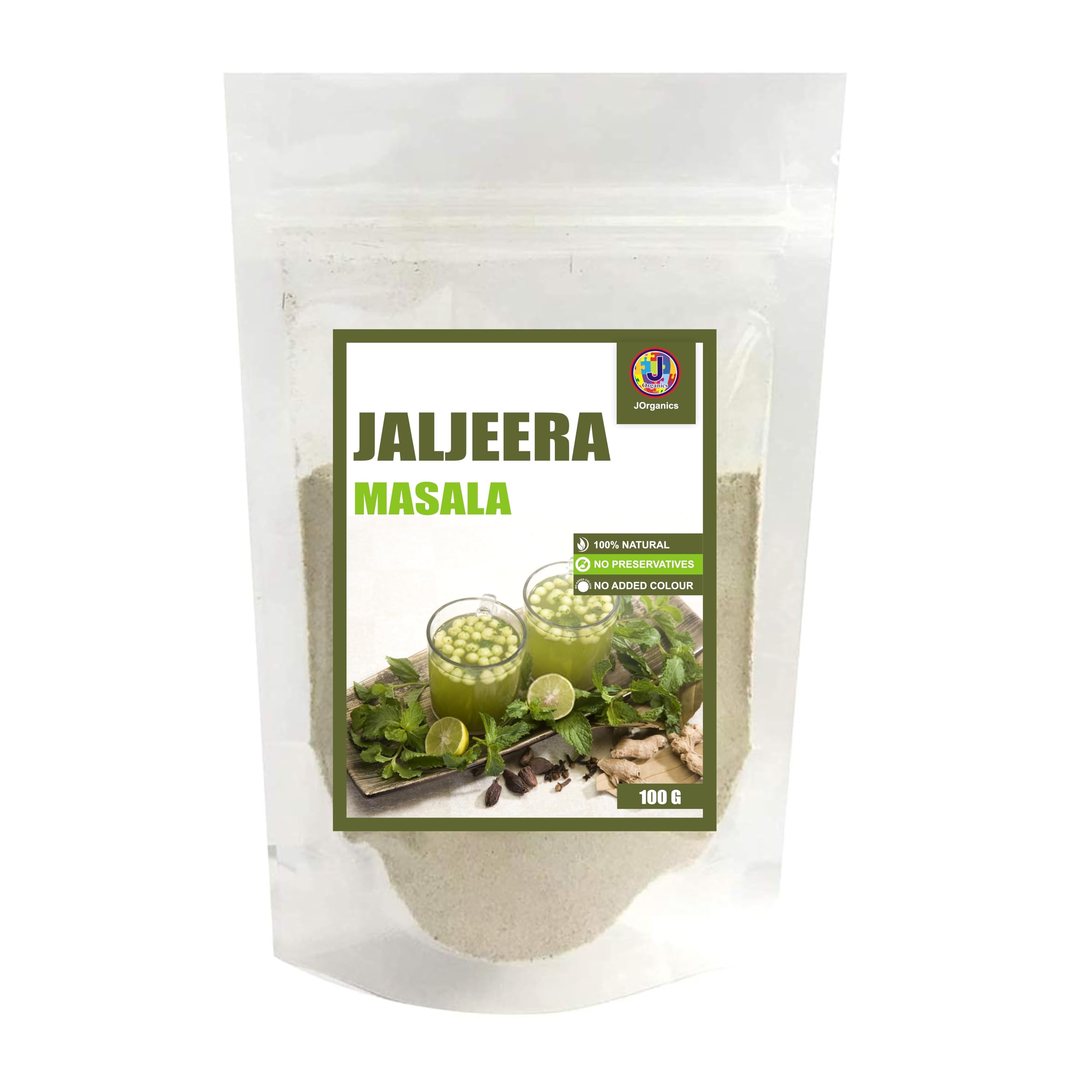 J Organics Chatpata Jaljeera Masala Powder | Instant Drink Mix | Jaljira Masala 100 Grams