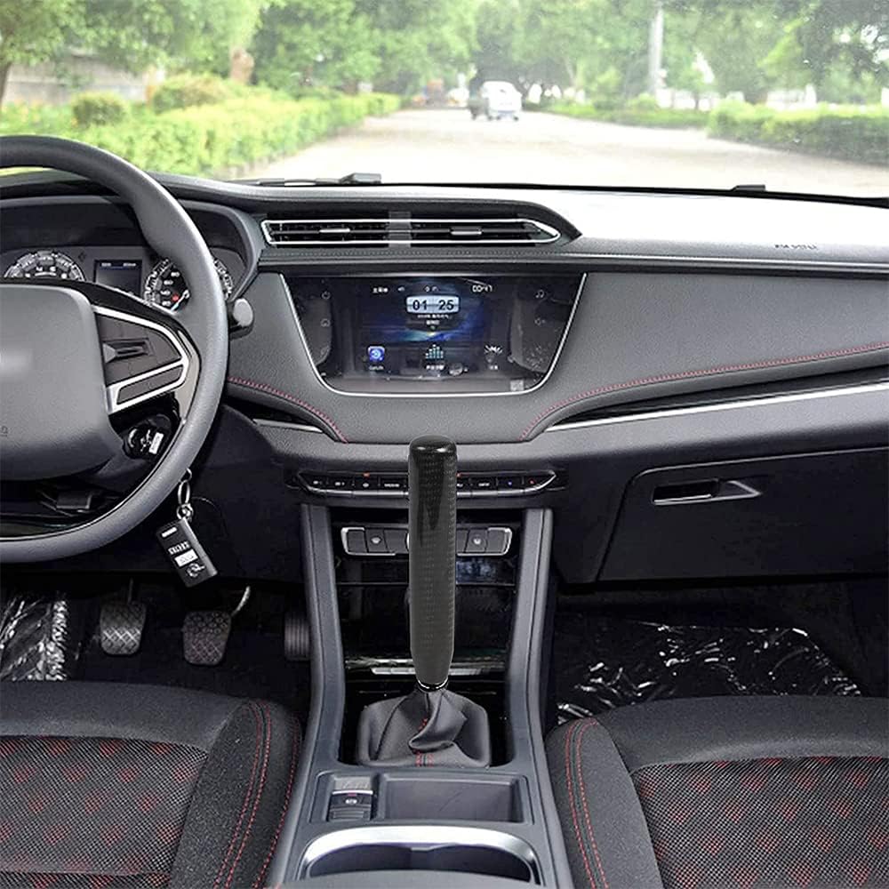 muge racing Universal Carbon Fiber Long Shift Knob 180mm Automatic/Manual Gear Shift Knob for Most Vehicles with 3 Adapters