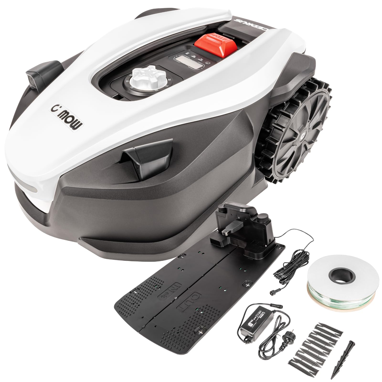 CEDRUS C-MOW-L16+ robot koszący do trawników o powierzchni do 1600 m², akumulator 20 V 5 Ah, Wi-Fi i Bluetooth, silniki bezszczotkowe, szerokość cięcia 22 cm, czujnik deszczu, 4 strefy