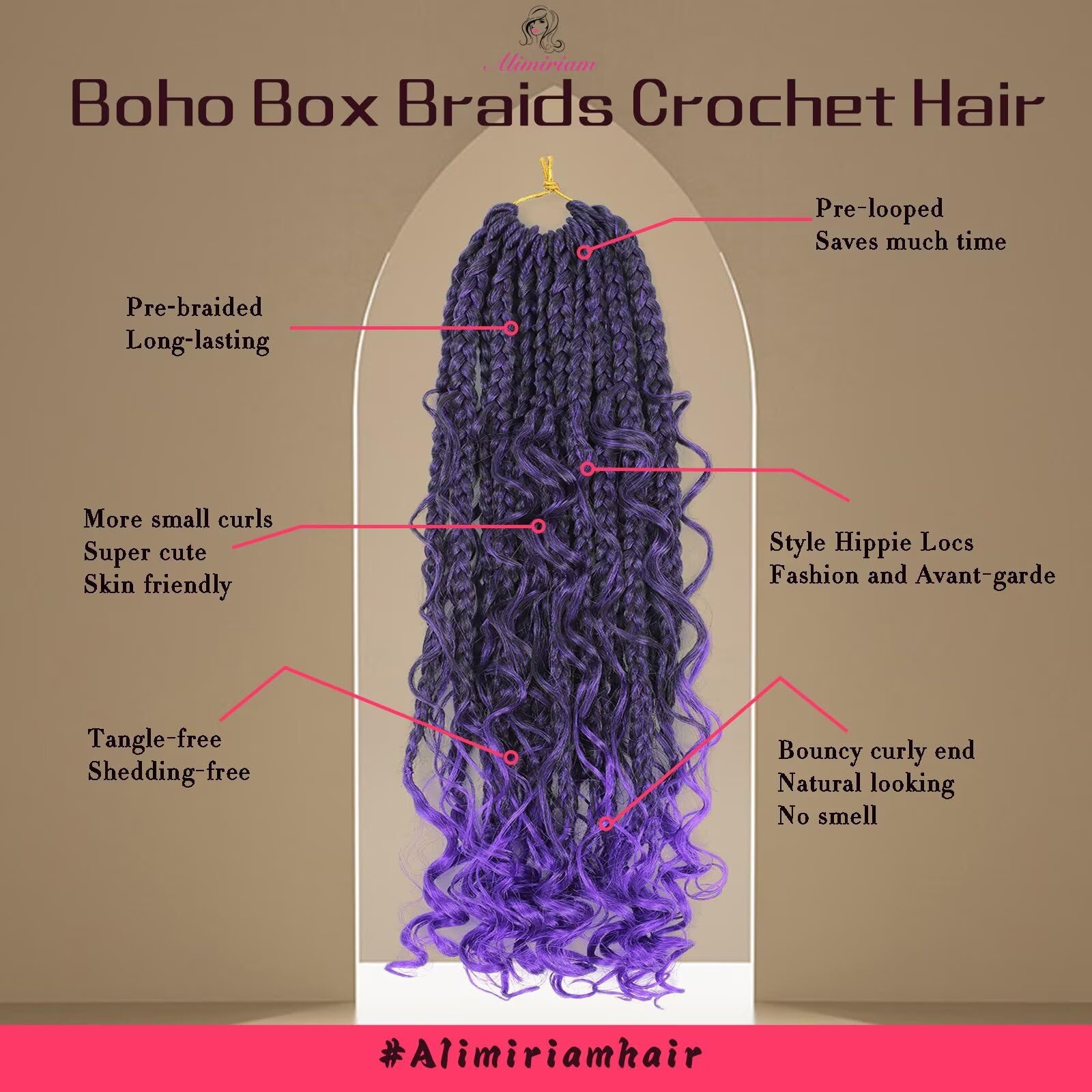Amazon.com : Goddess Bohemian Box Braids Crochet Hair with Curly