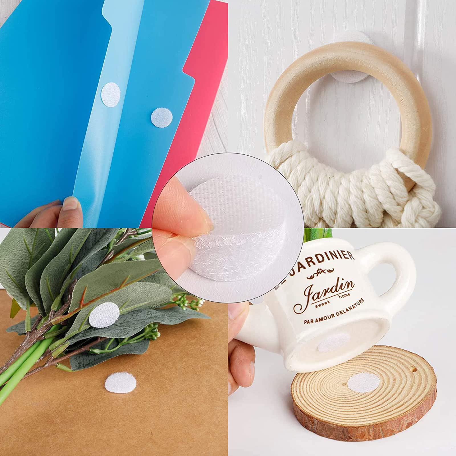 1400 Pastilles Scratch Autocollantes (700 Paires) - 10mm, Blanche - Pour Fixation Réutilisable Sur Toutes Surfaces