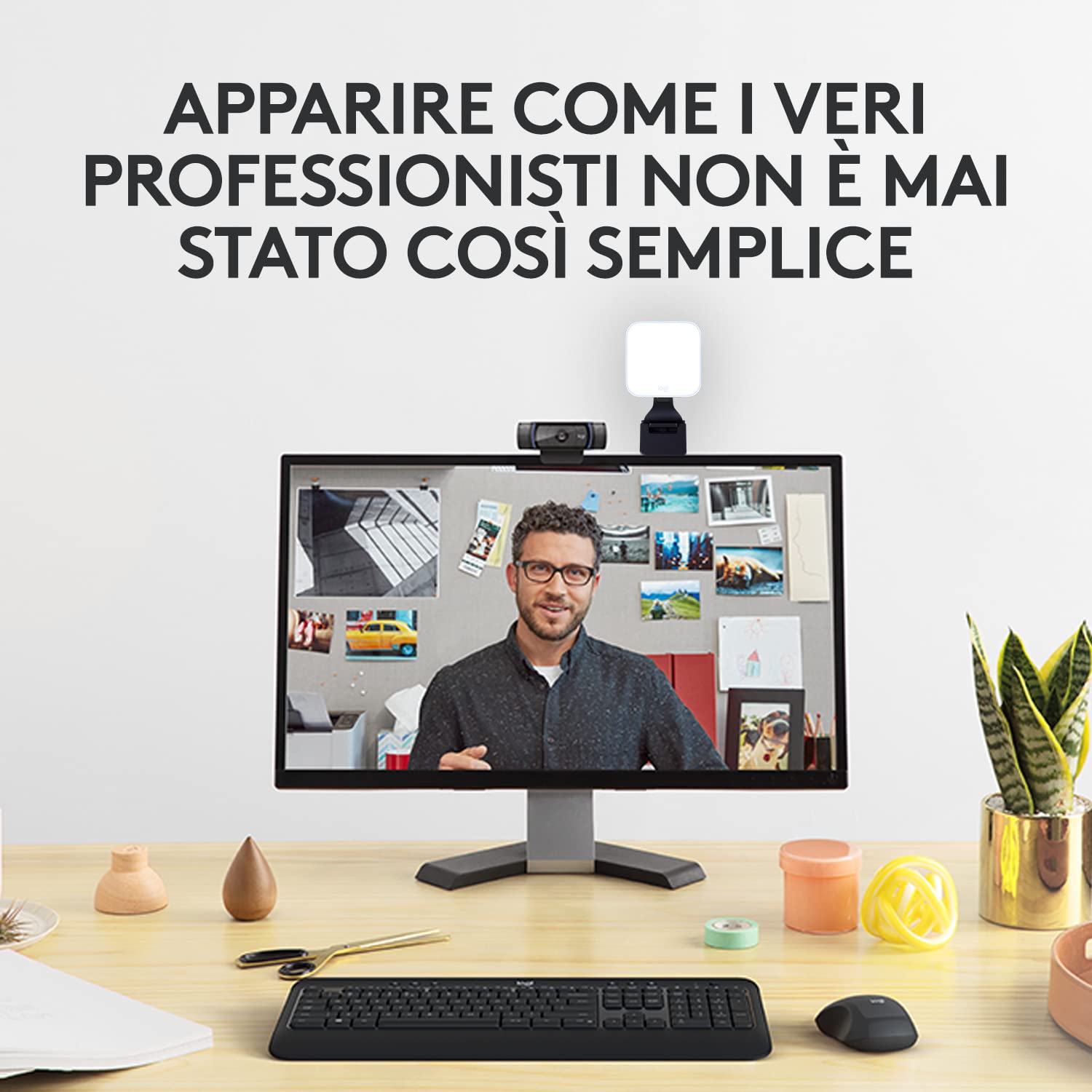 Logitech C920 HD Pro e Logitech for Creators Litra Glow - La soluzione perfetta per look eccezionali in videocamera, webcam e illuminazione per videoconferenze, riunioni con Zoom, PC e Mac