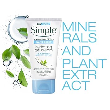 Simple Water Boost Hydrating Gel Cream, Face Moisturizer, 1.7 oz