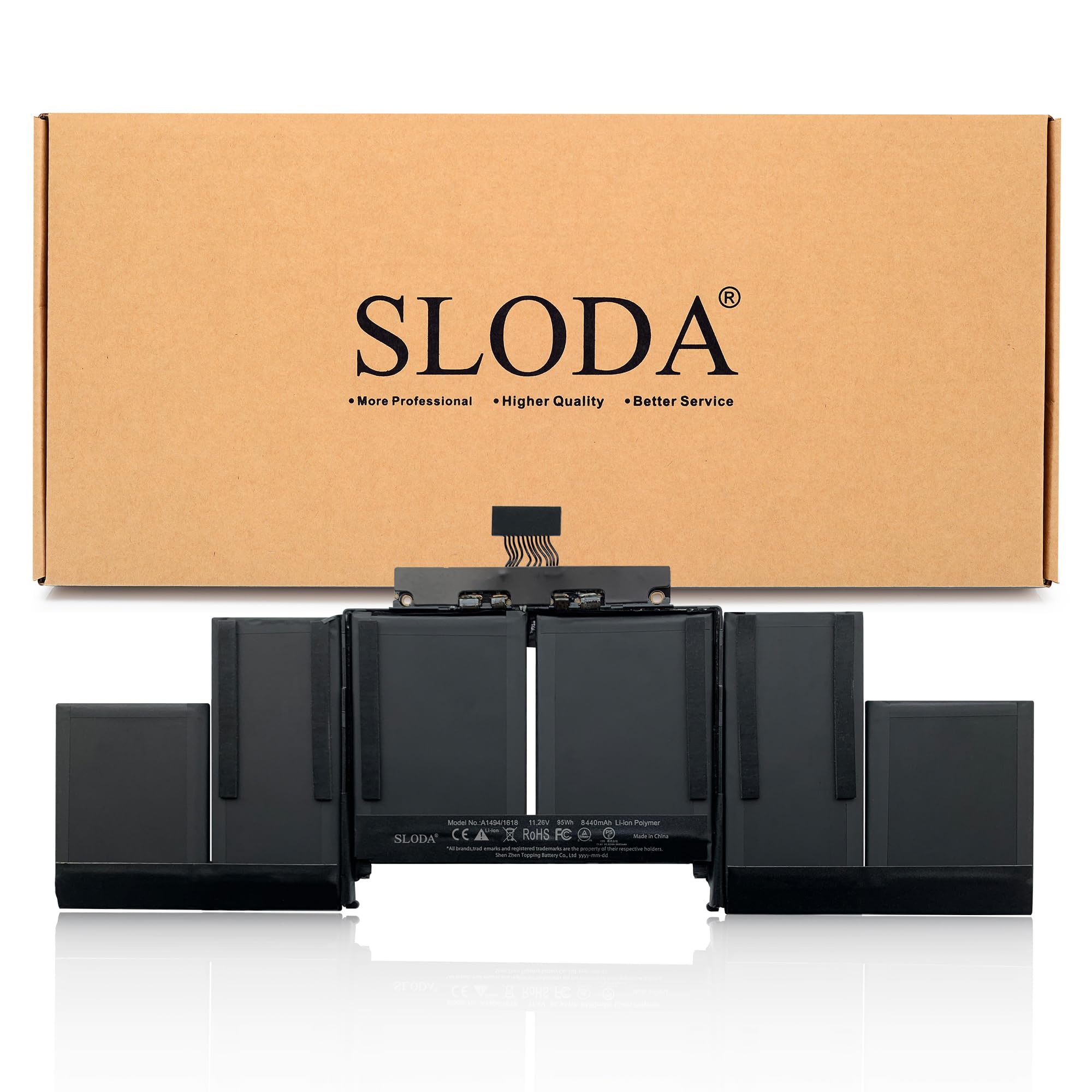 SLODA A1494 A1618 Batteria di Ricambio per MacBook Pro 15" Retina A1398 (fine 2013,metà 2014,inizio 2015,metà 2015) EMC 2745 2881 2909 2910