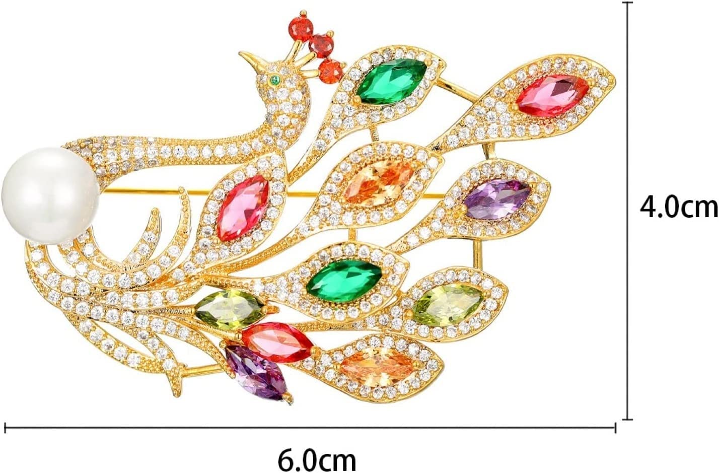 Accessori Moda Piume Uccello Spilla Con Strass Phoenix - Gioiello Elegante Per Abiti E Cappelli Gioielli Vintage Donna