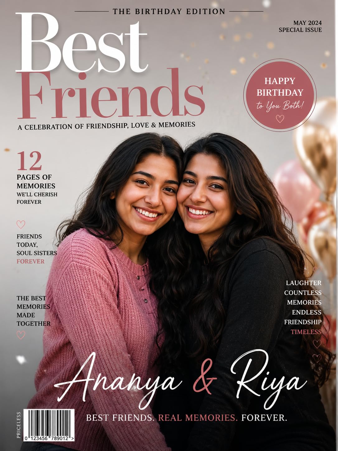 APC Creations A4 Size (8' x 12'') Customised Premium Photo Magazine Book, 300 Gsm (Random Design), A Beautiful Keepsake Filled with Memories, Gift for BFF, Lover, Sister & Friends 12 Pages-image-23
