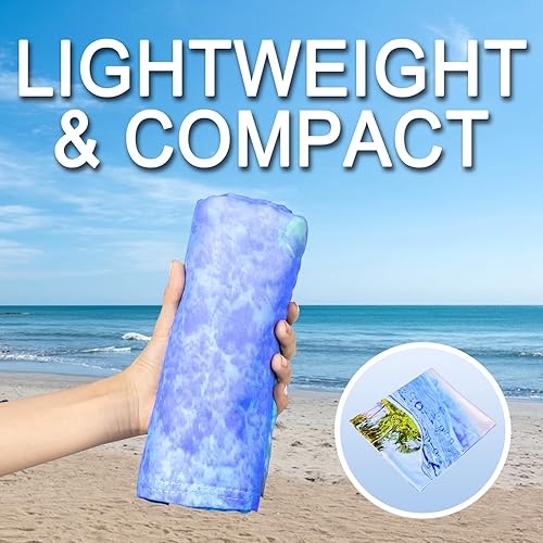 Miniatura 7 de Toalla de playa de microfibra sin arena, de gran tamaño, de secado rápido, ligera, 71 x 31 pulgadas, para viajes, piscina, campamento, baño, tortuga