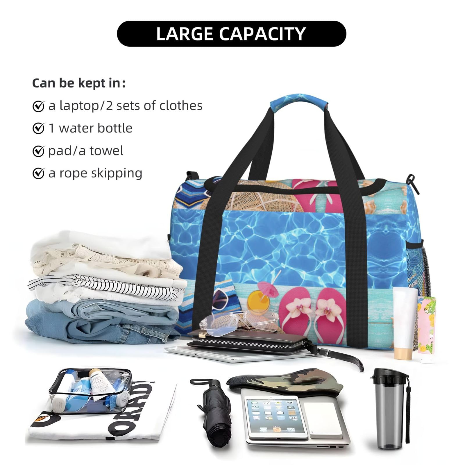 Fajna torba na ramię z wodą na basen kobiety mężczyźni podróżna torba crossbody torebka torba na ramię torebki robocze codzienna torba hobo