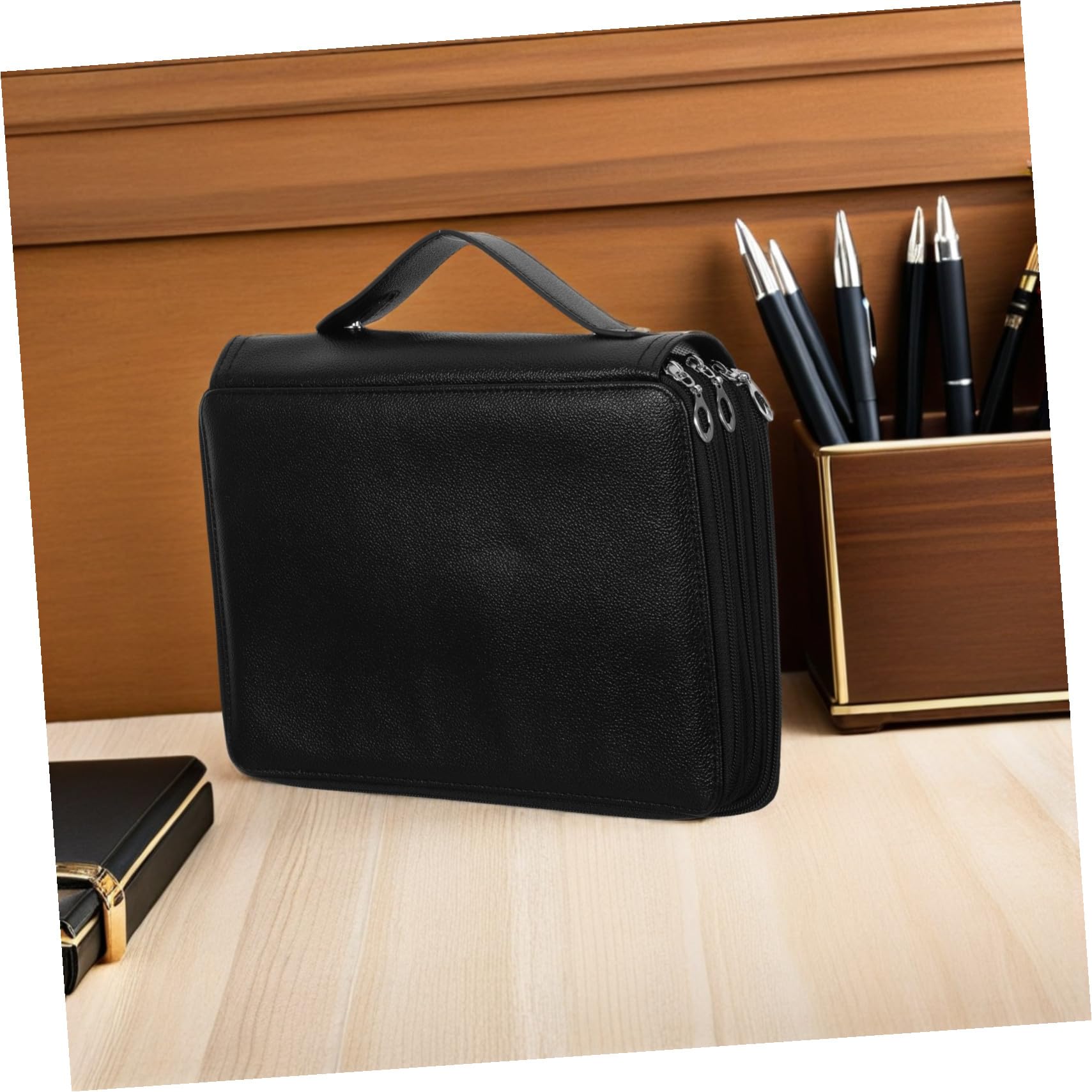 Astuccio Portamatite Colorate 200 Scomparti con Cerniera 4 Strati Grande Capacità Resistente con Cinturino da Polso Organizer Cancelleria Scuola Ufficio