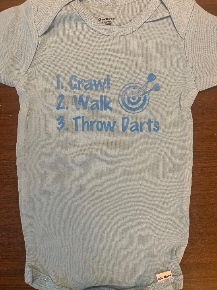 crawl walk throw darts custom baby onesie ® infant one piece dartboard bodysuit