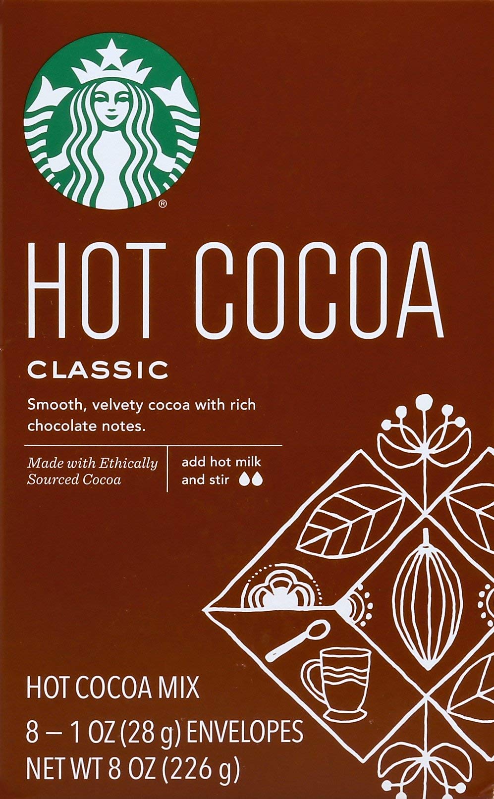 CLASSIC POWDER HOT COCOA MIX ENVELOPE IN BOX 8 SERVINGS 8 OZ - 0054467500001