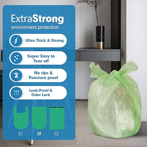 Miniatura 2 de Aklyaiap - 180 bolsas de basura pequeñas resistentes a desgarros y fugas, bolsas de basura para baño sin perfume, bolsas de basura biodegradables