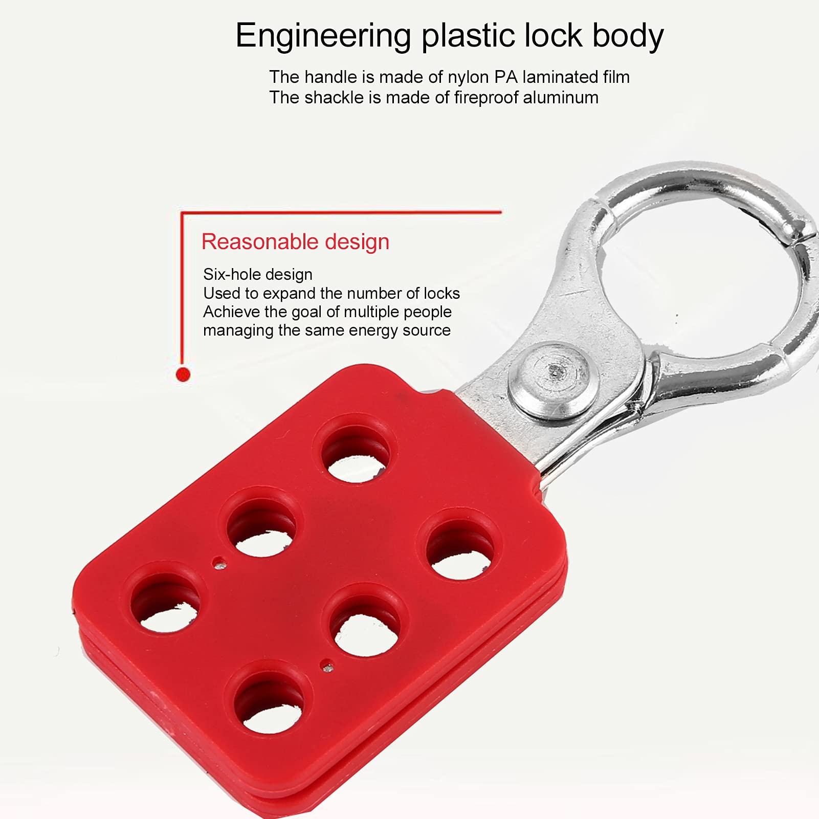 XHTLLO 10 Pack Lockout Hasp, 38mm 1.5in, 6 Hole Aluminium Safety Hasp for Industrial, Chemical, and Flammable Environments