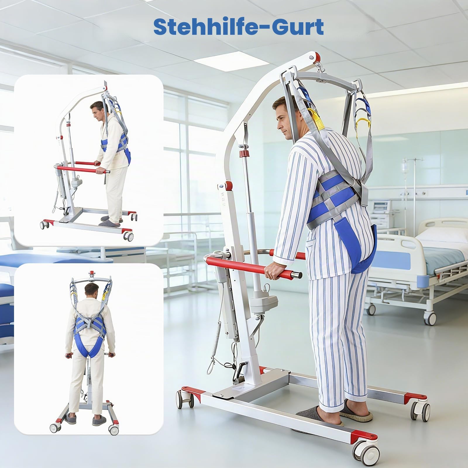 Patientenlift Hebegurte, Hilfe Patient Übertragen Assistierender Hebegurt für Patientenlifter 4 Stufige Höhenverstellung Maximalgewicht 230kg mit den Meisten Mobilitätshilfen und Geräten (L)