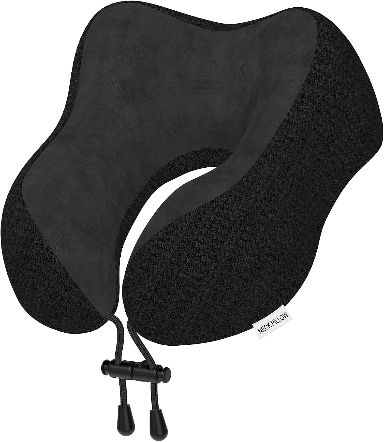 Yomisee Oreiller de voyage en mousse à mémoire de forme pour voyage, avion, voiture, train, maison, bureau (noir)