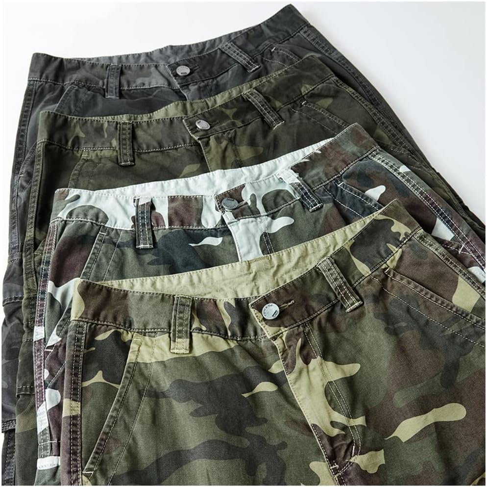 Tactical Cargo Camo Pants, Men Casual Cargo Baggy Trousers Joggers, Streetwear Cotton Multi-Pocket Military Pants